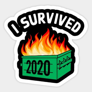 I Survived 2020 Dumpster Fire Bad Year Sticker